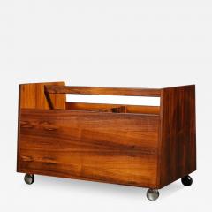 Rolf Hesland Mid Century Magazine Rack in Book Matched Rosewood by Rolf Hesland for Bruskbo - 3409787
