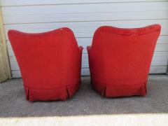 Rolling Barrel Back Lounge Chairs Mid Century Modern Pair - 1550406