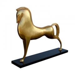 Roman Horse on Black Marble Base - 3086898