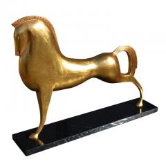 Roman Horse on Black Marble Base - 3086900