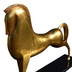 Roman Horse on Black Marble Base - 3086901