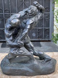 Roman Male Nude Wrestler Composition Sculpture - 2621965