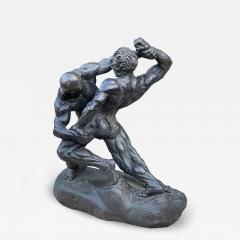 Roman Male Nude Wrestler Composition Sculpture - 2628047