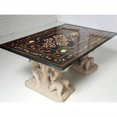 Roman Pietra Dura Inlaid Marble Table Stone Putti Base - 4707408