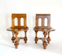 Romanesque Revival Oak Hall Seats Normandy - 2055298