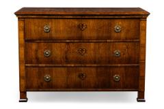 Romanian Biedermeier 3 Drawer Burlwood Chest Commode - 4631745