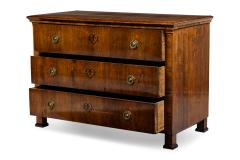 Romanian Biedermeier 3 Drawer Burlwood Chest Commode - 4631749
