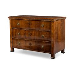 Romanian Biedermeier 3 Drawer Burlwood Chest Commode - 4649643