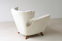 Romano Boico Rare modernist armchair in padded wood covered in fabric  - 3732391
