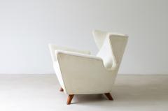 Romano Boico Rare modernist armchair in padded wood covered in fabric  - 3732461