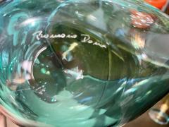 Romano Dona 1980 Romano Don Italian Modern Aqua Turquoise Murano Art Glass Spire Shell Bowl - 2598668