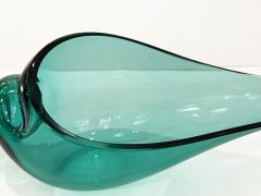 Romano Dona 1980 Romano Don Italian Modern Aqua Turquoise Murano Art Glass Spire Shell Bowl - 2598672