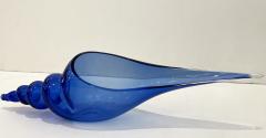 Romano Dona 1980 Romano Don Italian Modern Cobalt Blue Murano Art Glass Spire Shell Bowl - 2598764