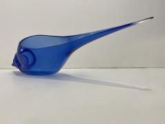 Romano Dona 1980 Romano Don Italian Modern Cobalt Blue Murano Art Glass Spire Shell Bowl - 2598767