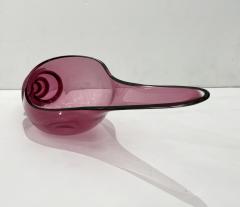 Romano Dona 1980 Romano Don Italian Modern Fuchsia Coral Murano Art Glass Spire Shell Bowl - 2598736