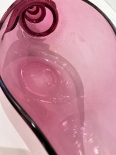 Romano Dona 1980 Romano Don Italian Modern Fuchsia Coral Murano Art Glass Spire Shell Bowl - 2598740