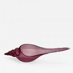 Romano Dona 1980 Romano Don Italian Modern Fuchsia Coral Murano Art Glass Spire Shell Bowl - 2602507