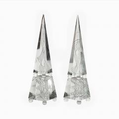 Romano Dona Pair of Glass Obelisks by Romano Dona - 4094206