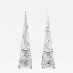 Romano Dona Pair of Glass Obelisks by Romano Dona - 4101346