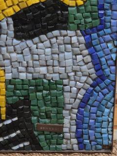 Romanos Romanos Romanos Mexican Glass Mosaic Panel Campesino Figure c 1950s 1960s - 4466422