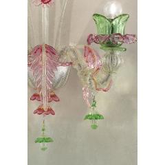 Romantic Floreal C Rezzonico Murano Glass Wall Sconce With Silver Leaf - 4349989