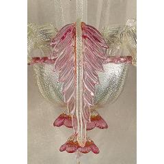 Romantic Floreal C Rezzonico Murano Glass Wall Sconce With Silver Leaf - 4349991