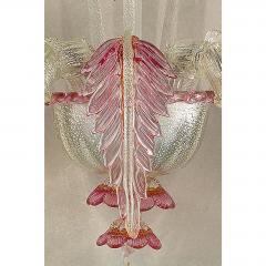 Romantic Floreal C Rezzonico Murano Glass Wall Sconce With Silver Leaf - 4602625