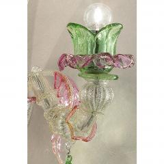Romantic Floreal C Rezzonico Murano Glass Wall Sconce With Silver Leaf - 4602627