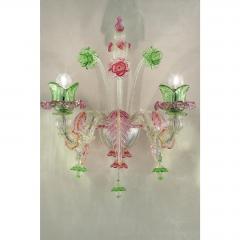 Romantic Floreal C Rezzonico Murano Glass Wall Sconce With Silver Leaf - 4602628