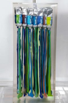 Romeo Paris 1970s incredible lucite with painting tubes table lamp - 730178