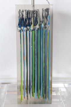 Romeo Paris 1970s incredible lucite with painting tubes table lamp - 730180