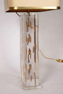 Romeo Paris 1970s table lamp with inclusion in lucite - 727328