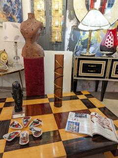 Romeo Rega 1970s Italian Organic Brass Snake Swirls Brown Lucite Tall Vase - 3147673