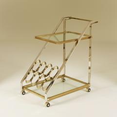 Romeo Rega 1970s chrome and brass Italian drinks trolley attributed to Romeo Rega - 2709039