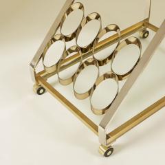 Romeo Rega 1970s chrome and brass Italian drinks trolley attributed to Romeo Rega - 2709041