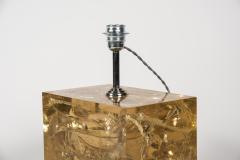 Romeo Rega 1970s crushed ice resin table lamp attributed to Romeo Rega - 2948091