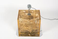 Romeo Rega 1970s crushed ice resin table lamp attributed to Romeo Rega - 2948094