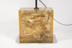 Romeo Rega 1970s crushed ice resin table lamp attributed to Romeo Rega - 2948096