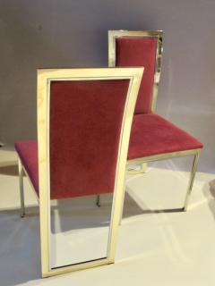 Romeo Rega Eight Romeo Rega Style Brass Dining Chairs Italy 1980 - 569974