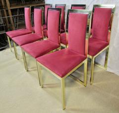 Romeo Rega Eight Romeo Rega Style Brass Dining Chairs Italy 1980 - 569980