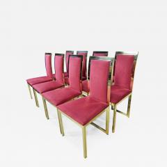 Romeo Rega Eight Romeo Rega Style Brass Dining Chairs Italy 1980 - 573275