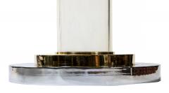 Romeo Rega Italian Brass Chrome and Lucite Table Base Signed Romeo Rega from 1970s - 3118289