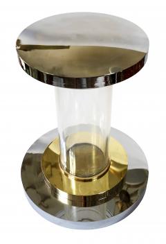 Romeo Rega Italian Brass Chrome and Lucite Table Base Signed Romeo Rega from 1970s - 3118292