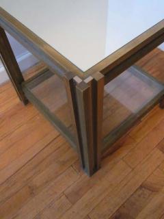 Romeo Rega Italian Mid Century Modern Brass Nickel Side Table Nightstand by Romeo Rega - 1819611