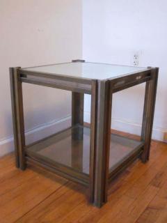 Romeo Rega Italian Mid Century Modern Brass Nickel Side Table Nightstand by Romeo Rega - 1819612