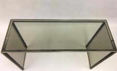 Romeo Rega Italian Midcentury Brass Nickel and Glass Console or Writing Table Romeo Rega - 1759375