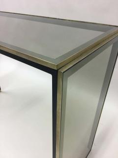Romeo Rega Italian Midcentury Brass Nickel and Glass Console or Writing Table Romeo Rega - 1759379
