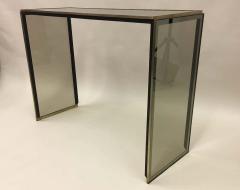 Romeo Rega Italian Midcentury Brass Nickel and Glass Console or Writing Table Romeo Rega - 1759380
