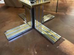 Romeo Rega Italian Modern Chrome And Brass Center Table Attributed To Romeo Rega - 3894283