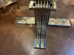 Romeo Rega Italian Modern Chrome And Brass Center Table Attributed To Romeo Rega - 3894284